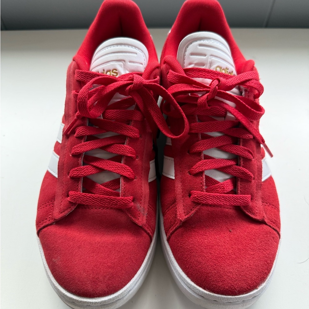 Used red adidas gazelles in women’s size 8.5